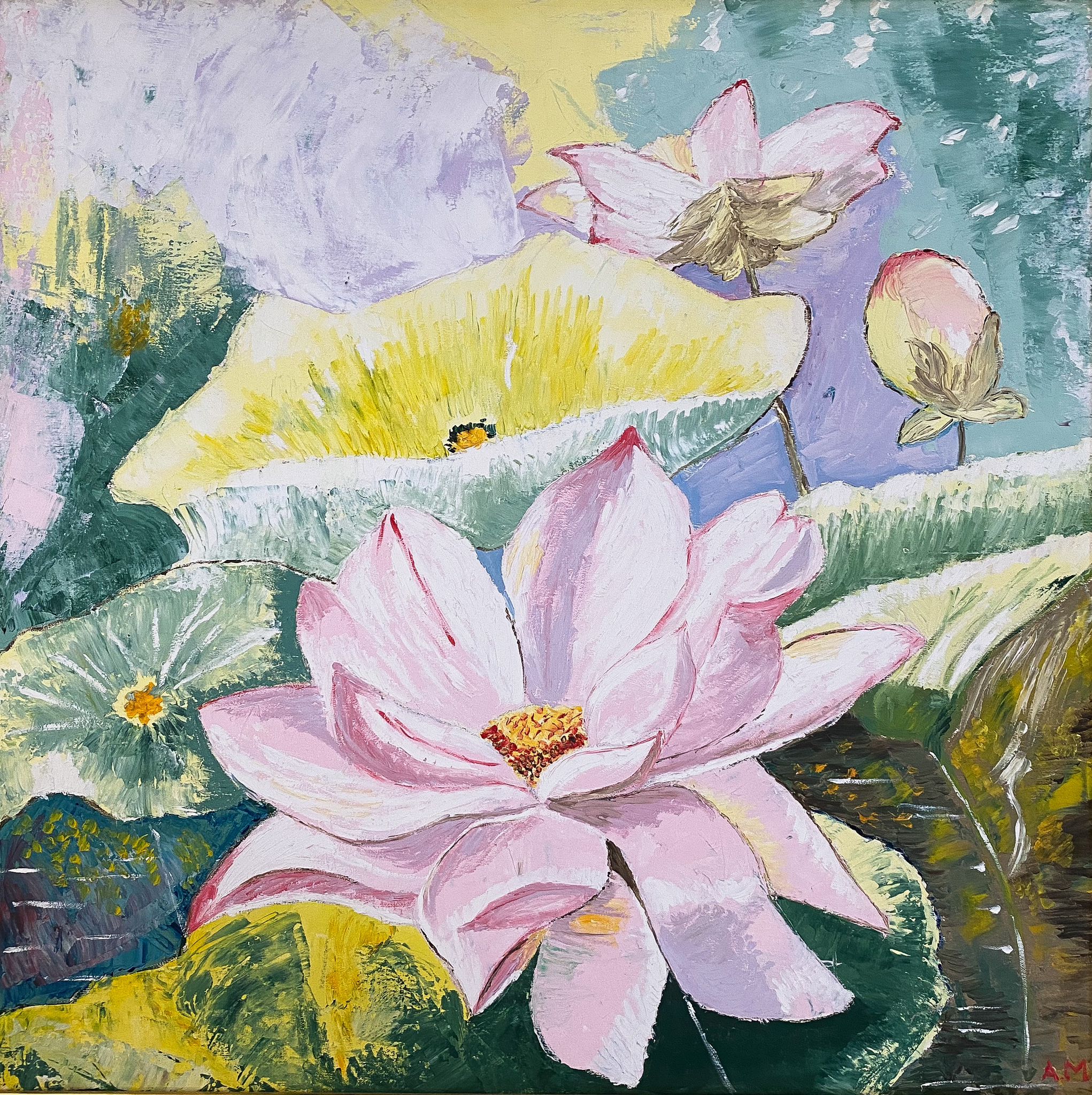 Tablou Canvas Lotus 60 x 60 cm
